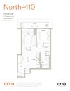 North - 410 Floor Plan North - 410 Floor Plan at BLVD Beltline, Calgary, T2G 2K4
